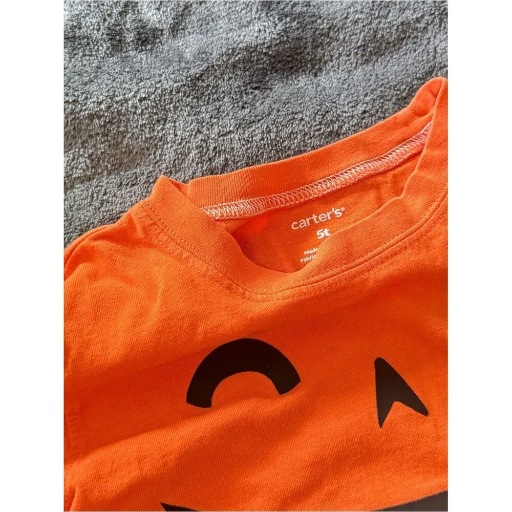 Carter's Orange and Black Kids' Graphic Halloween Tee Duo / bundle 5T unisex